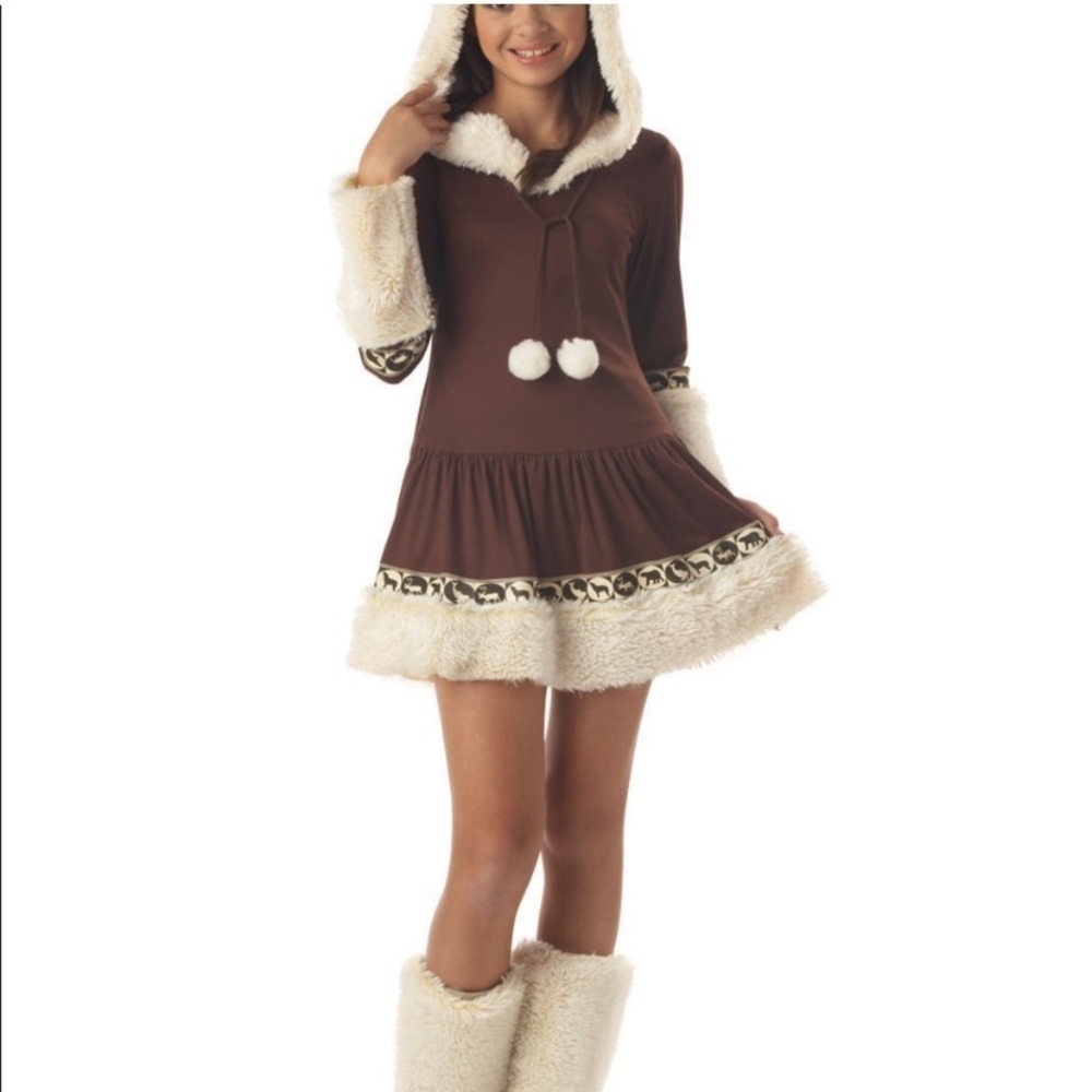 Polar princess costume brown dress XL 12-14